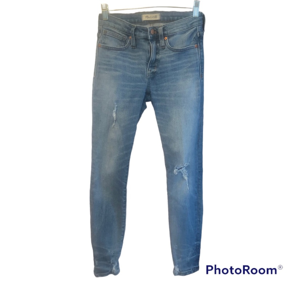 MADEWELL 9” High-Rise Skinny Jean, Destructured-Hem Edition